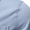 Aiopeson Autumn Cotton Mens denim Skjorta Solid Color Single Pocket Casual Long Sleeve Jeans för män 240304