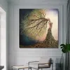 Affidabile arte astratta ragazza capelli albero poster tela pittura immagini di arte della parete per soggiorno decorazione della casa moderna stampe304u