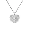 Pendentif Colliers Trendy Crystal Love Heart Collier pour femmes Chaîne en acier inoxydable Brillant Strass Mode Bijoux Amant Pretty305v