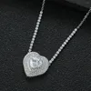 Choker Trendy Heart Necklace Stackable Rhodium Plated 5A Cubic Zirconia for Women Wife Girlfriend Gift Mujer Moda N191