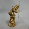 중국 신화 청동 선 썬 Wukong Monkey King Hold Stick Fight Statue244d