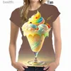 Damska koszulka śmieszna lodowa koszulka 3D Kobieta Kobieta letnia koszula moda hip-hop swobodne topy tees wygodne odzież fe tshirt 240311