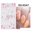 Autocollants décalcomanies ongles Txd 5D papillon autocollant Applique Design Floral Art en relief dentelle fleur décoration livraison directe santé beauté S Otoad