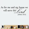 New Home Wall Decals Sticker Decorative As For Me And My House Bible Quote Chirstian Adesivo De Parede Removable Wall Stickers1255s