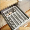 Chopsticks Cutlery Storage Knife Fork Tray Der Tableware Organizer Spoon Plastic Separation Block Holder Drop Delivery Home Garden Kit Otioj