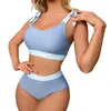 Moda de banho feminina 2 PCs/conjunto Lady Bikini de Lady Biquíni Praia de praia de praia de verão Contraste Comparação de praia Bathing de praia