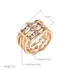 Cluster Rings Kinel Unique Creative 585 Rose Gold Women Micro-wax Inlay Natural Zircon Geometry Modern Party Fashion Jewelry