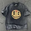 Designer Luxury MICHAEL Classic Summer broken smiley face print high quality multi-functional wash old short-sleeved T-shirt