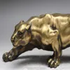 15 estátua de bronze puro feroz leopardo pantera chita carnívoro 2141