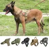 Colliers et laisses pour chiens, harnais militaire, gilet pour animaux de compagnie de berger allemand, laisse pour grands chiens, sangles imperméables avec poignée, Hunting229j