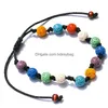 Charm Bracelets 8Mm Volcanic Rock Stone Handmade Rope Braided Beaded Party Club Yoga Birthday Jewelry For Men Women Drop Delivery Dhvav