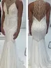 White Pearls Mermaid Pageant Dresses High Neck Chiffon Hollow Back Luxury Prom Evening Formal Dress Gowns Cheap long