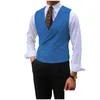 Mens Vests Men Vest Brown Solid Peaked Lapel Double Breasted Sleeveless Jacket Banquet Business Casual Slim Waistcoat Drop Delivery Ap Otsku