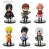 Figury zabawek akcji Figury zabawki 12pcsset anime shippuden hinata sasuke itachi kakashi gaara anime figura q wersja PVC Toys Dolls Prezent 240308