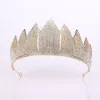 Luxus voller Strass Welle Braut Tiaras Krone Barock Kristall Diadem für Braut Stirnband Hochzeit Haarschmuck Kleid Zubehör 240301