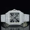 Luxuri 브랜드 Moissanite Watch Stainls 강철 아이스 아웃 힙합 시계 인도 수출업자가 착용하는 시계를위한 시계