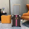 10A Luxus-Markenkoffer, personalisierbar, anpassbar, mit anfänglichem Streifenmuster, klassisches Gepäck, Mode, Unisex, Trunk Rod Box Spinner, Universal Wheel Duffel mit Box