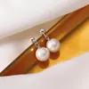 Orecchini a bottone in argento sterling 925 con perle per l'estate 2024 da donna, stile semplice orecchino alla moda