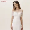 TopQueen G73 Bachelorette Party Accessories Wedding Jacket för bruden Bolero Woman Short Sleeve Bridal Top Light Cape Veil 240309