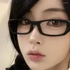 Occhiali da sole stile giapponese Harajuku montatura per occhiali quadrati per donna senza trucco moda anti-blu contrasto carino decorativo