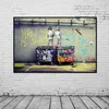 Banksy Graffiti Art Pittura su tela astratta Poster e stampe La vita è breve Chill The Duck Out Wall Canvas Art Home 260y