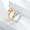 Stainless Steel Love Hug Finger Rings Band Gold Hand Wedding Engagement Tail Ring for Women Girls Fashion Jewelry