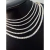 Groothandelsprijs 925 Zilver 2,5 mm 3 mm 3,5 mm 5 mm 6,5 mm 7,5 mm breed Moissanite Diamond Tennis Chain ketting