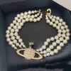 Colliers pendentifs Mode de luxe femmes planète pendentif collier populaire Vintage bohème trois rangées collier de perles célèbre designer exquis petite planète reine Mo