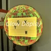 Bola circular tamanho personalizado, display brilhante, atacado, placa de mensagem iluminada por led, recarregável, 26 peças, lettles para eventos, bar noturno