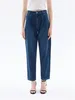 Damesjeans Dames Recht Tapered 2 Kleuren Hoge Taille Casual Lente Zomer Vintage Vrouwelijke Denim Enkellange Broek 2024