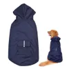 Hundkläder 4xl-6xl reflekterande husdjurskläder regnrock regnrock regnkläder med koppelhål för medelstora stora hundar251t