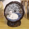 Lits pour chats, meubles nid de chat, hamac pour chien, balançoire, Cage suspendue, lit pour animaux de compagnie, tissage en rotin, maison 239q