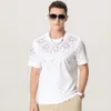 Hot Stamping Full Sky Star Masculino Versão Coreana Solta Fitting Quarter Sleeved T-Shirt Para Adolescentes, Popular Verão Casual Versátil Top Trendy