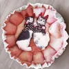 Cats Bed Small Dogs Mat Cute Princess Style Pink Pleated Lace Pet Supplies Petal Cat House Adjustable Drawstring238a