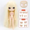 얼음 DBS Blyth Doll Joint Body 30cm BJD 장난감 흰색 반짝이는 얼굴과 서리로 썬 얼굴 여분의 손 AB 및 패널 1/6 DIY 패션 인형 240226