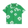 Designer Denimtears män och kvinnor mode Summerkläder Tracksuits Kapok tryckt vävd skjorta T-shirt Löst avslappnad kortärmad uppsättning M8Q2