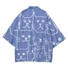 Vêtements ethniques Mignon Chaton Imprimé Yukata Hommes Femmes Mode Cardigan Blouse Haori Obi Vêtements Asiatiques Harajuku Japonais Cosplay Kimono