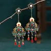 Pendientes colgantes Colgante de jade chino étnico para mujeres Festival tradicional de lujo Joyería de boda Diseño de encanto vintage Regalos de cumpleaños