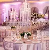 Bougeoirs pièce maîtresse de mariage grands Tubes acryliques candélabres ouragan en cristal pour support de Table avec abat-jour Yudao98262F