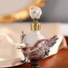 60 X 15ML/25ML Decorative Crystal Perfume Bottle Empty Refillable Vintage Bronze Powerful Eagle Glass Container Essential oil Bottles