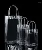 Gift Wrap 10pcs PVC Plastic Bags With Handles Wine Packaging Clear Handbag Party Favors Bag Fashion PP Button12951713