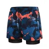 Men's Swimwear Men Anti-embarrassing Quick Dry Double Layer Swim Shorts With Elastic Waist Slim Fit Printed Trunks For Water