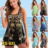 Womens Swimwear Tankini 2 قطعة كبيرة الحجم ملابس السباحة 2 قطعة طباعة بيكيني كبير نصائح فاكهة فاكهة مبطنة بدلات الاستحمام الرياضية 240311