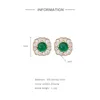 Stud Earrings ROXI S925 Emerald Green Color Zircon Earring For Women Pendientes Plata 925 Piercing Wedding Party Jewelry