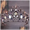 Coiffes de luxe couronne de mariée Sparkle strass cristaux Roayal couronnes de mariage cristal bandeau cheveux accessoires fête diadèmes Baro Dhvy6