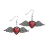 Kolczyki Dangle Vintage Gothic Vampire Witch Red Heart for Women Creative Holiday Party Personalizowane akcesoria biżuterii