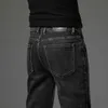 Fall Mens bawełniane rozciąganie szczupłe dżinsy proste bzdury dżinsowe spodnie vintage niebieskie marki spodnie czarne 240227