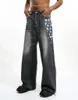 Men's Jeans 2024 National Trend Washed Distressed Straight Loose Casual Trousers Versatile Korean Style Wide Leg Pants