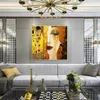 Gustav Klimt Canvas Paintings Golden Tears And Kiss Wall Art Printed Pictures Famous Classical Art Home Decoration224Z