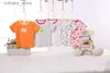 Camisetas 5 pacotes de verão para bebês meninas camisetas bebês meninos Cateron algodão manga curta carteres camiseta infantil tops roupas de bebê crianças Promoção!L240311